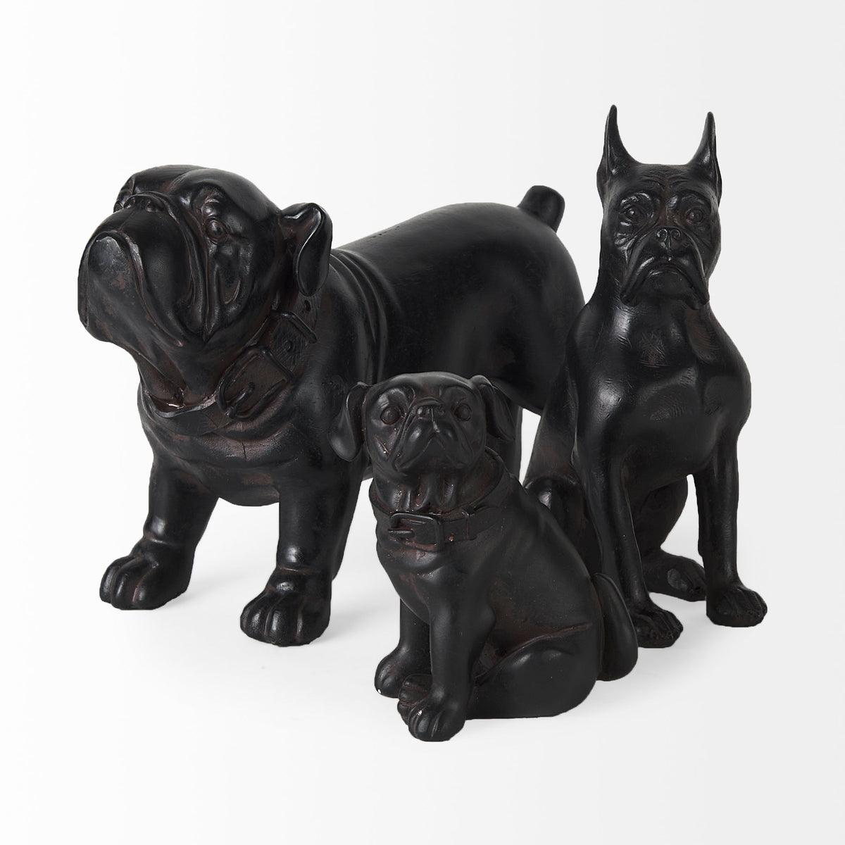 Hugo Black Resin Bulldog - Ornate Home