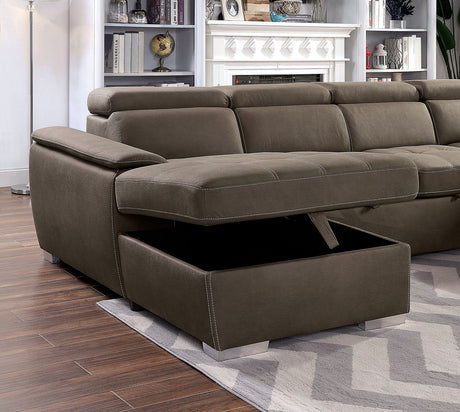 Hugo Light Brown Sectional - Ornate Home