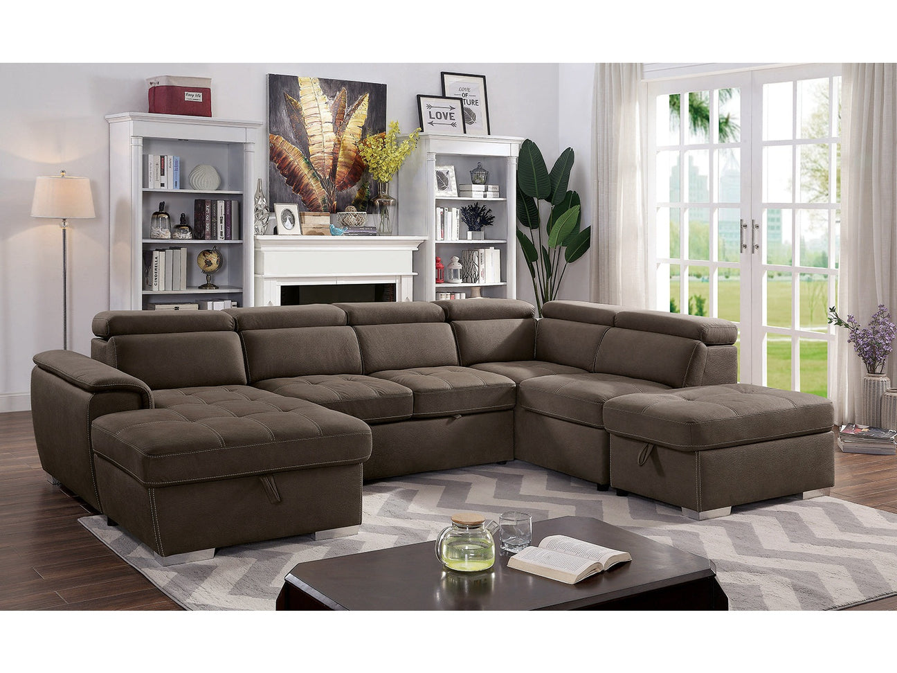 Hugo Light Brown Sectional - Ornate Home