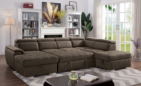 Hugo Light Brown Sectional - Ornate Home