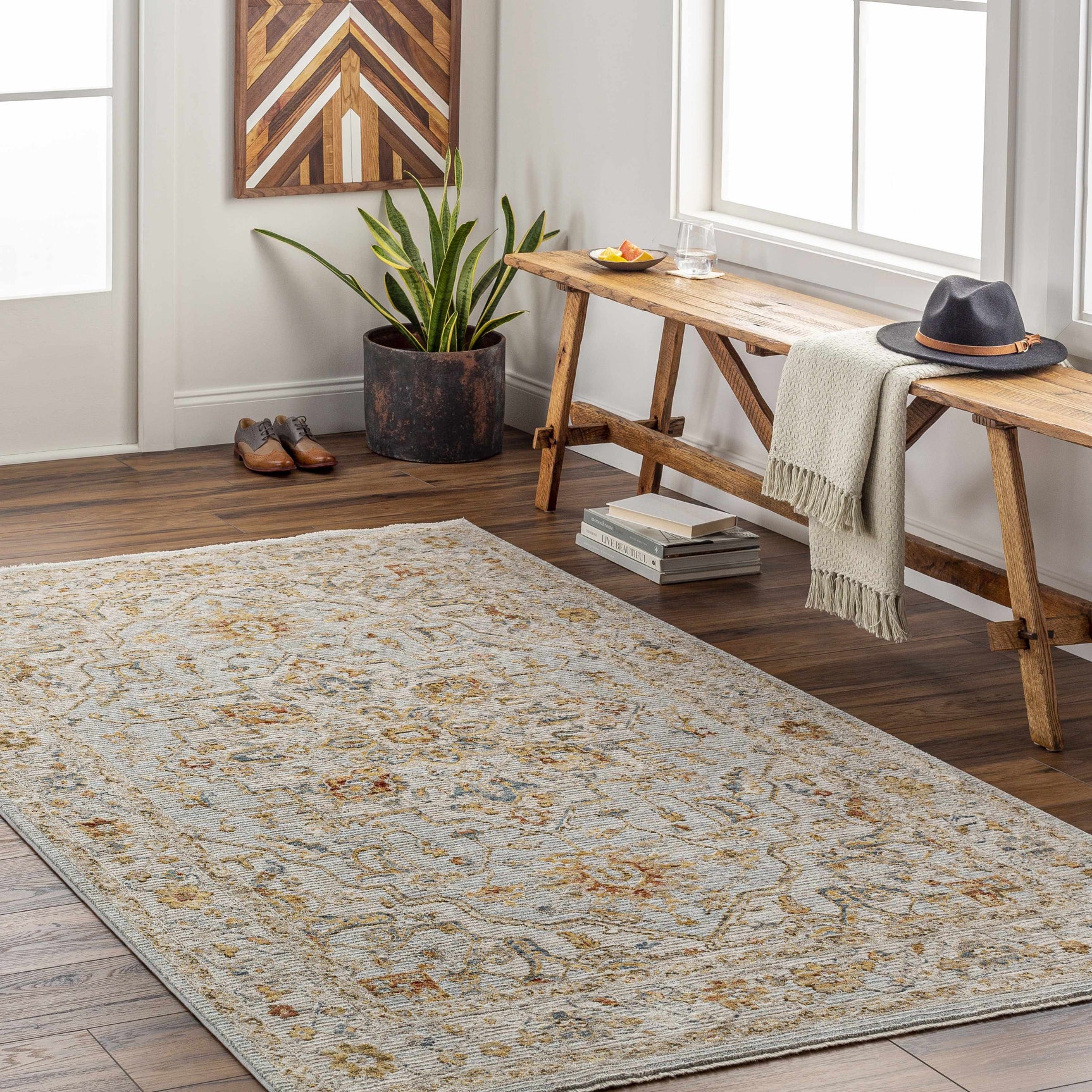 Huguley Floral Cream Luxe Rug - Ornate Home