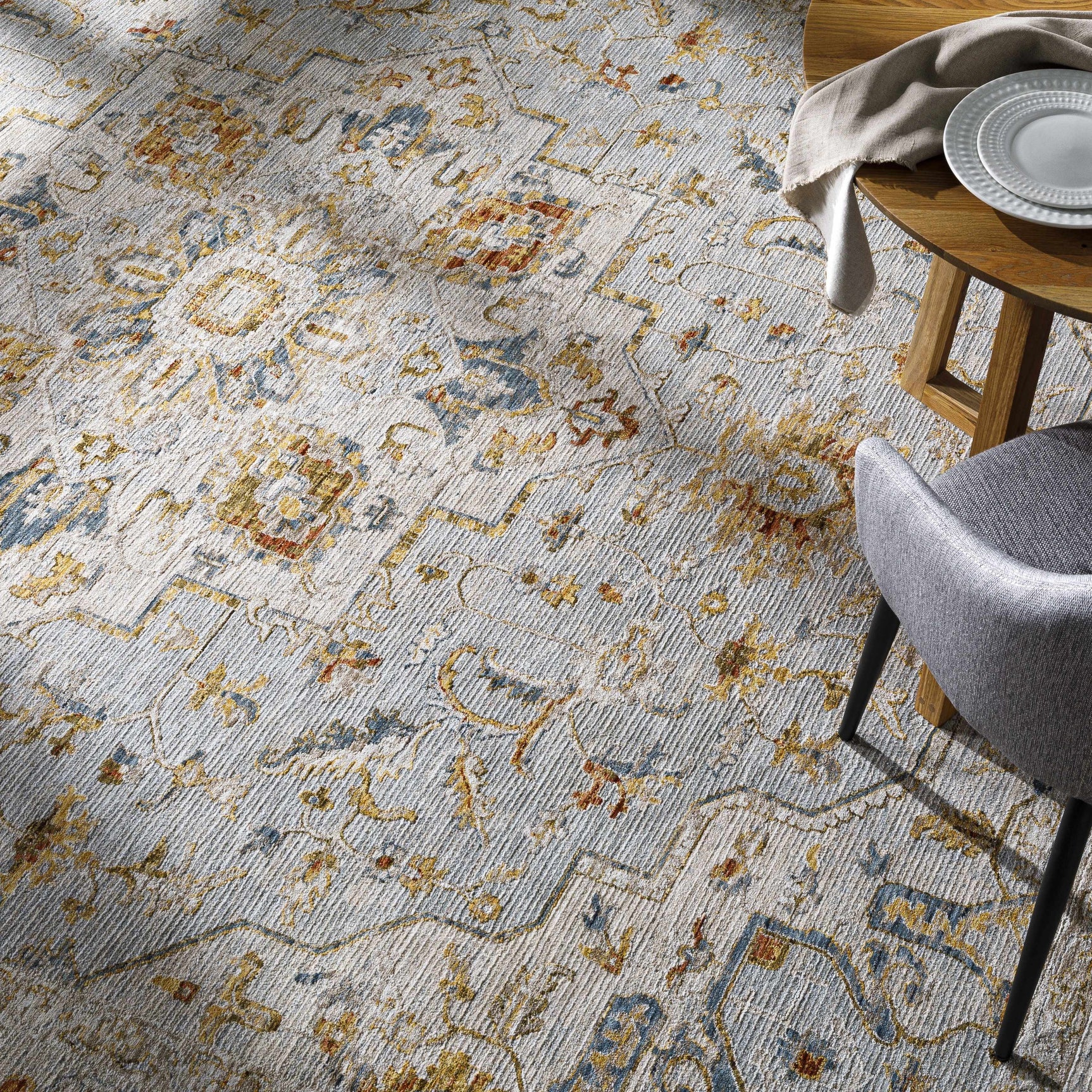 Huguley Floral Cream Luxe Rug - Ornate Home
