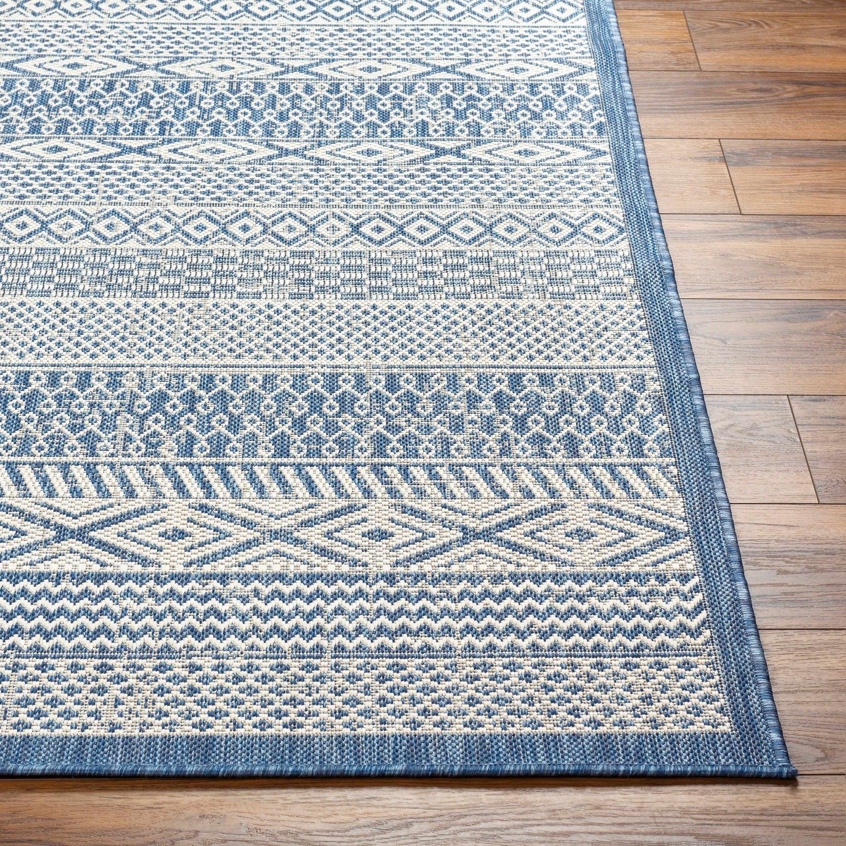 Humla Blue Aztec Outdoor Area Rug - Clearance - Ornate Home