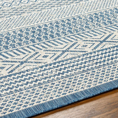 Humla Blue Aztec Outdoor Area Rug - Clearance - Ornate Home