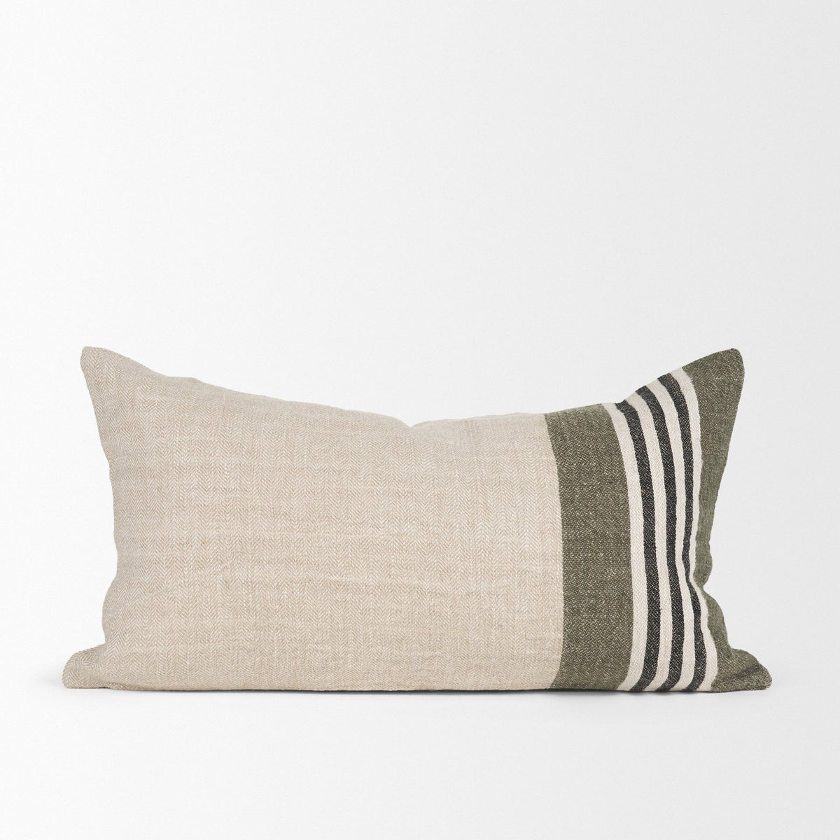 Hunter Oatmeal/Green 14x26 Lumbar Decorative Pillow Cover