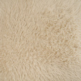 Huntley Cream Faux Fur Fabric Swivel Accent Chair