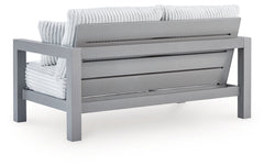 Hurley Park Gray Outdoor Loveseat with Cushion - Ornate Home