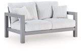 Hurley Park Gray Outdoor Loveseat with Cushion - Ornate Home