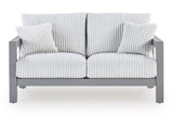 Hurley Park Gray Outdoor Loveseat with Cushion - Ornate Home
