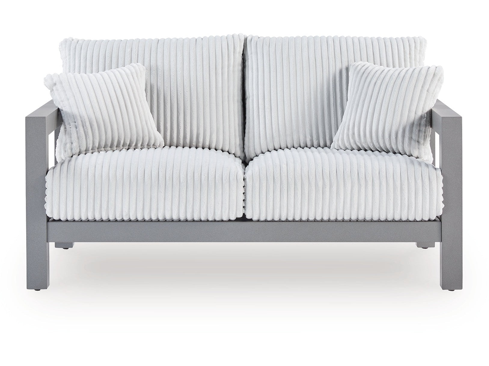 Hurley Park Gray Outdoor Loveseat with Cushion - Ornate Home