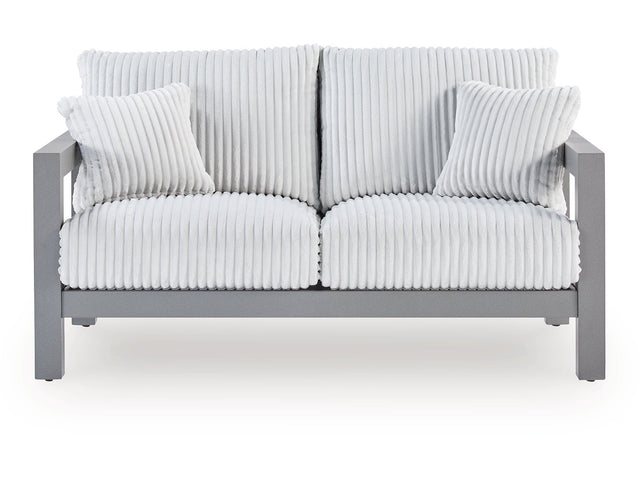 Hurley Park Gray Outdoor Loveseat with Cushion - Ornate Home