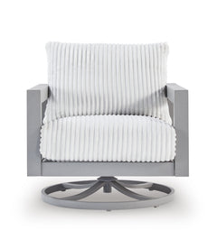 Hurley Park Gray Outdoor Swivel Chair w/Cushion - Ornate Home