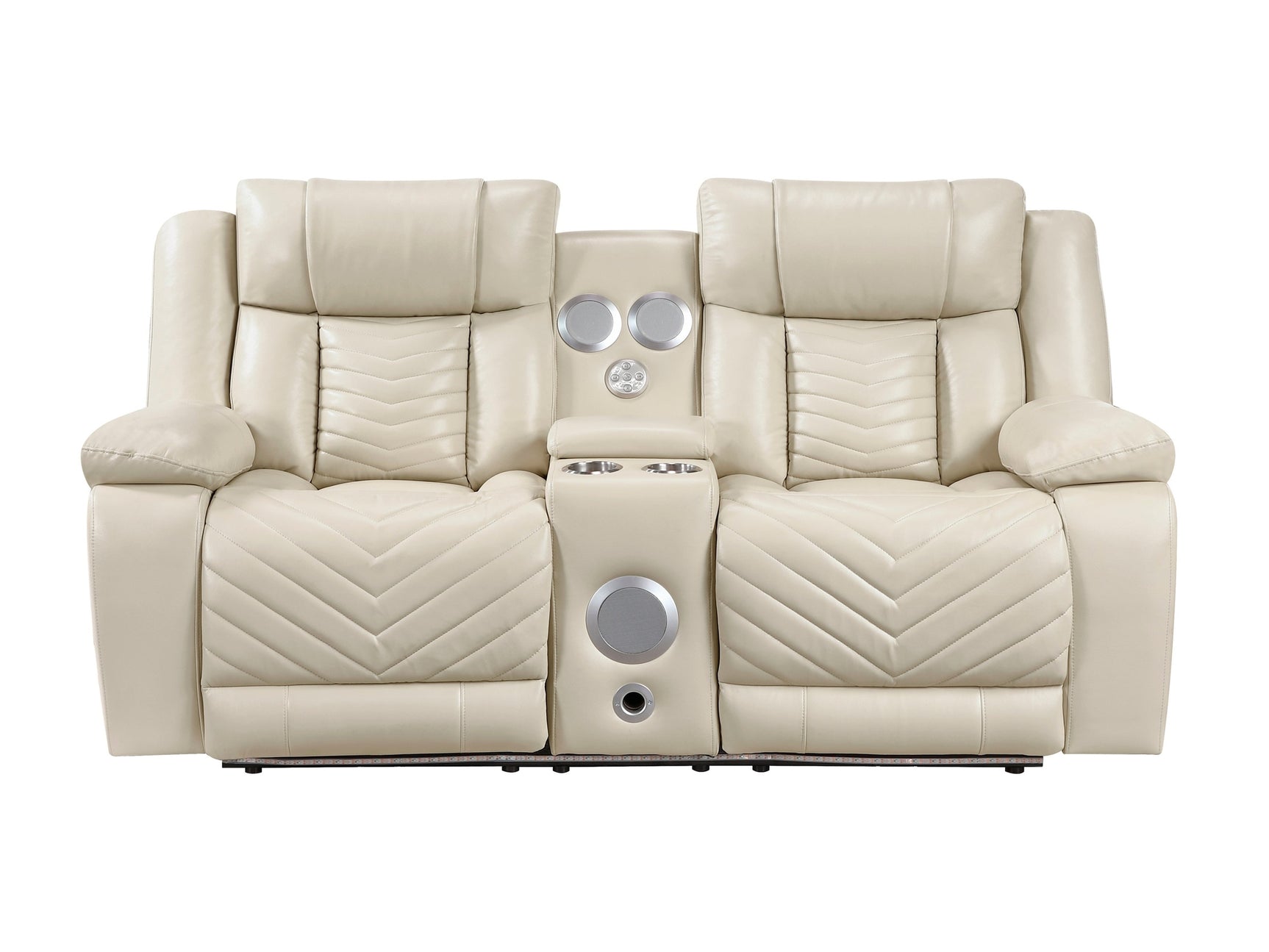Huron Beige Power Double Reclining Loveseat - Ornate Home