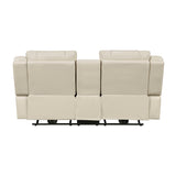 Huron Beige Power Double Reclining Loveseat - Ornate Home
