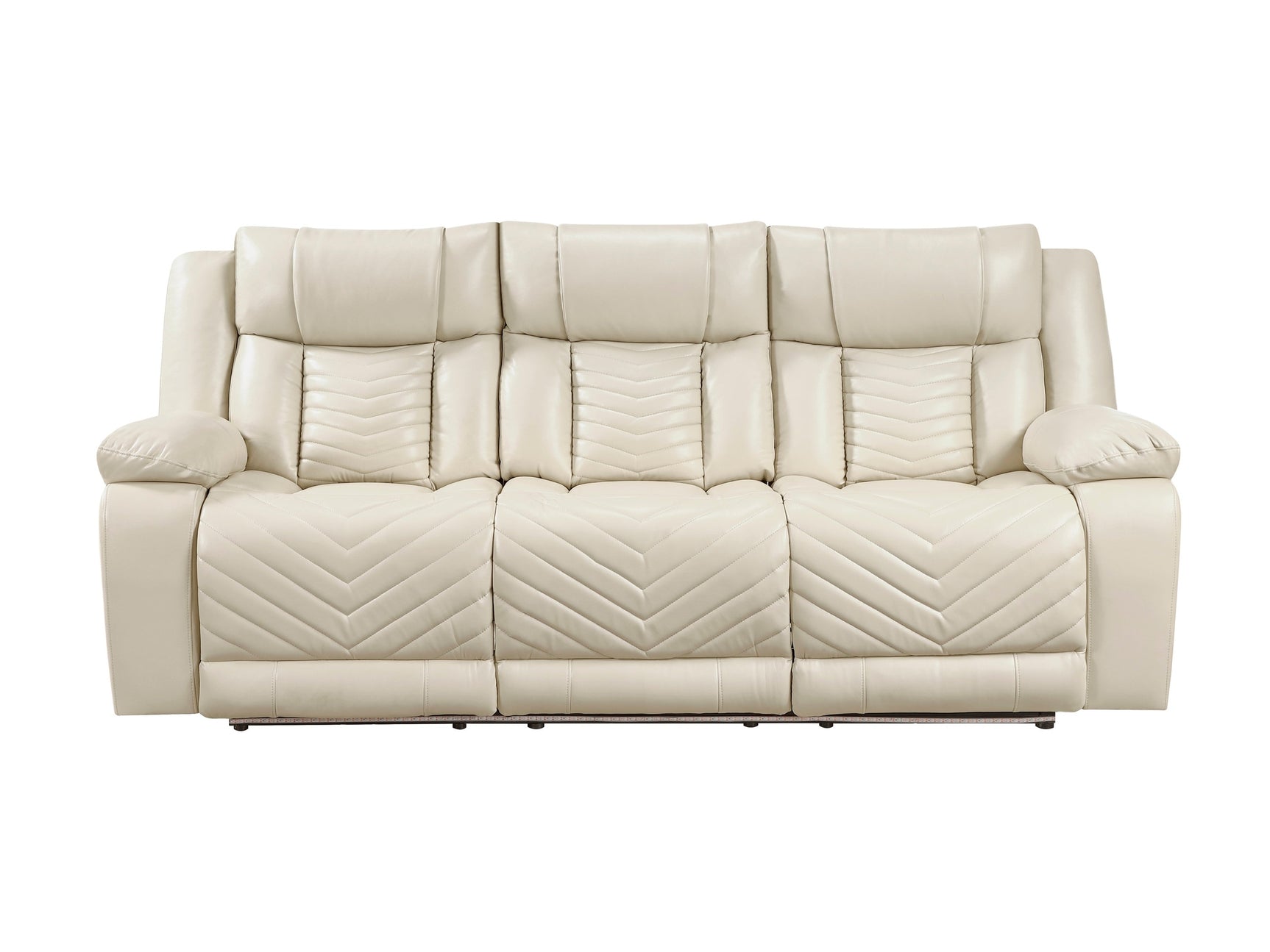 Huron Beige Power Double Reclining Sofa - Ornate Home