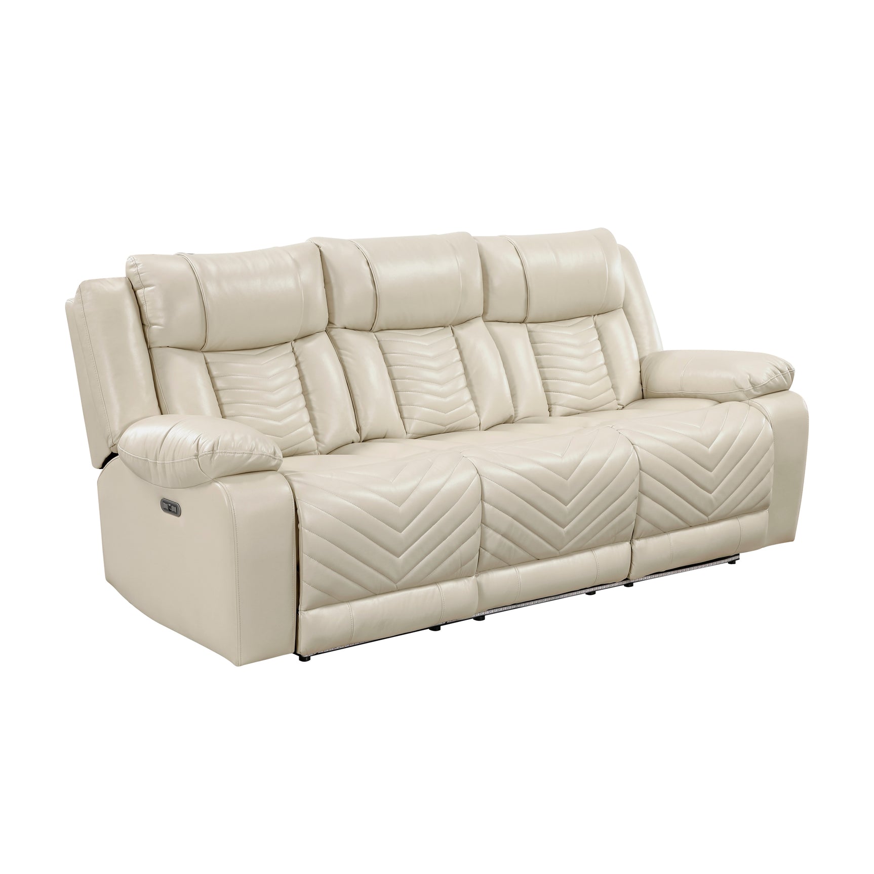 Huron Beige Power Double Reclining Sofa - Ornate Home