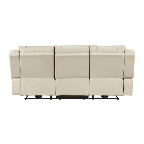 Huron Beige Power Double Reclining Sofa - Ornate Home
