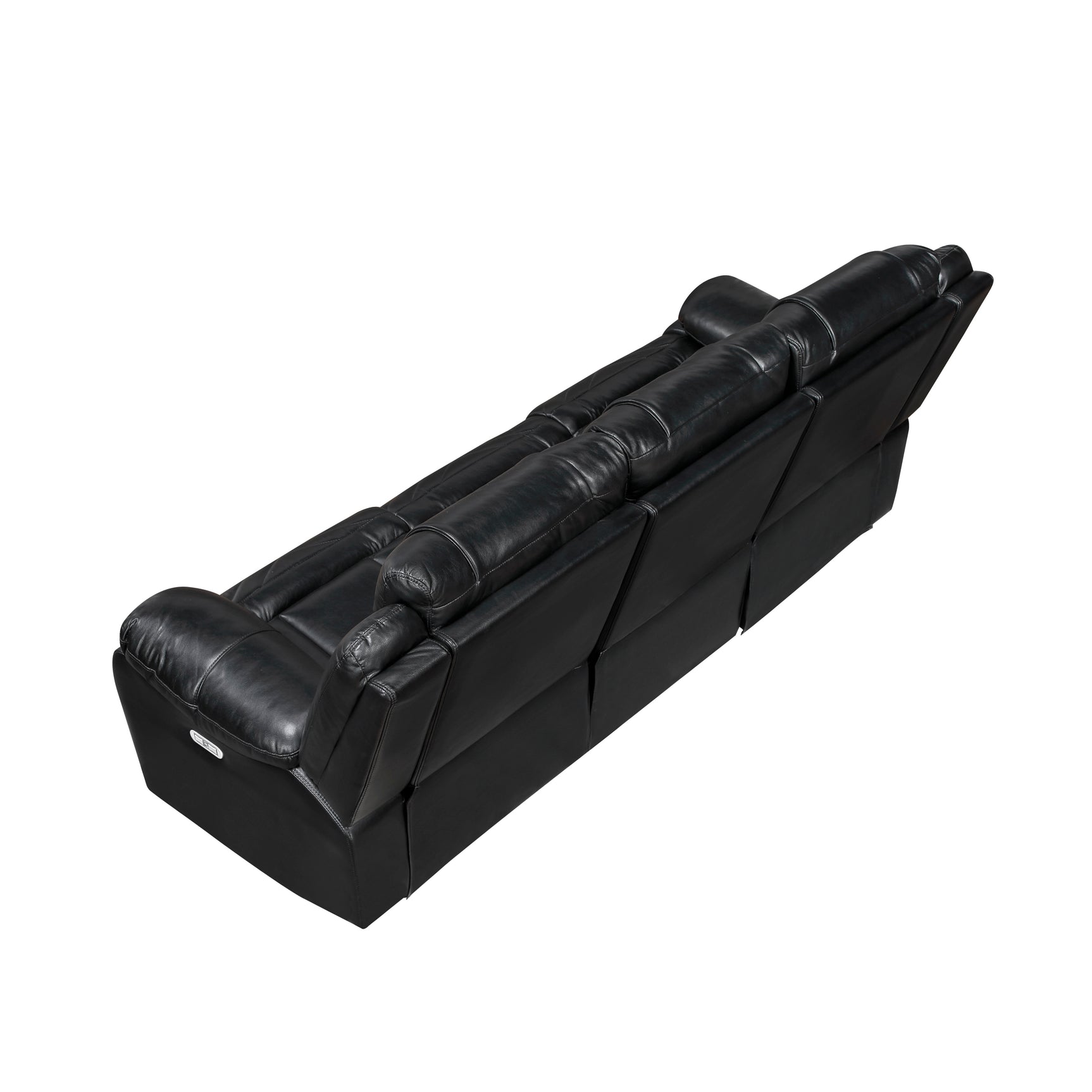 Huron Black Power Double Reclining Sofa - Ornate Home