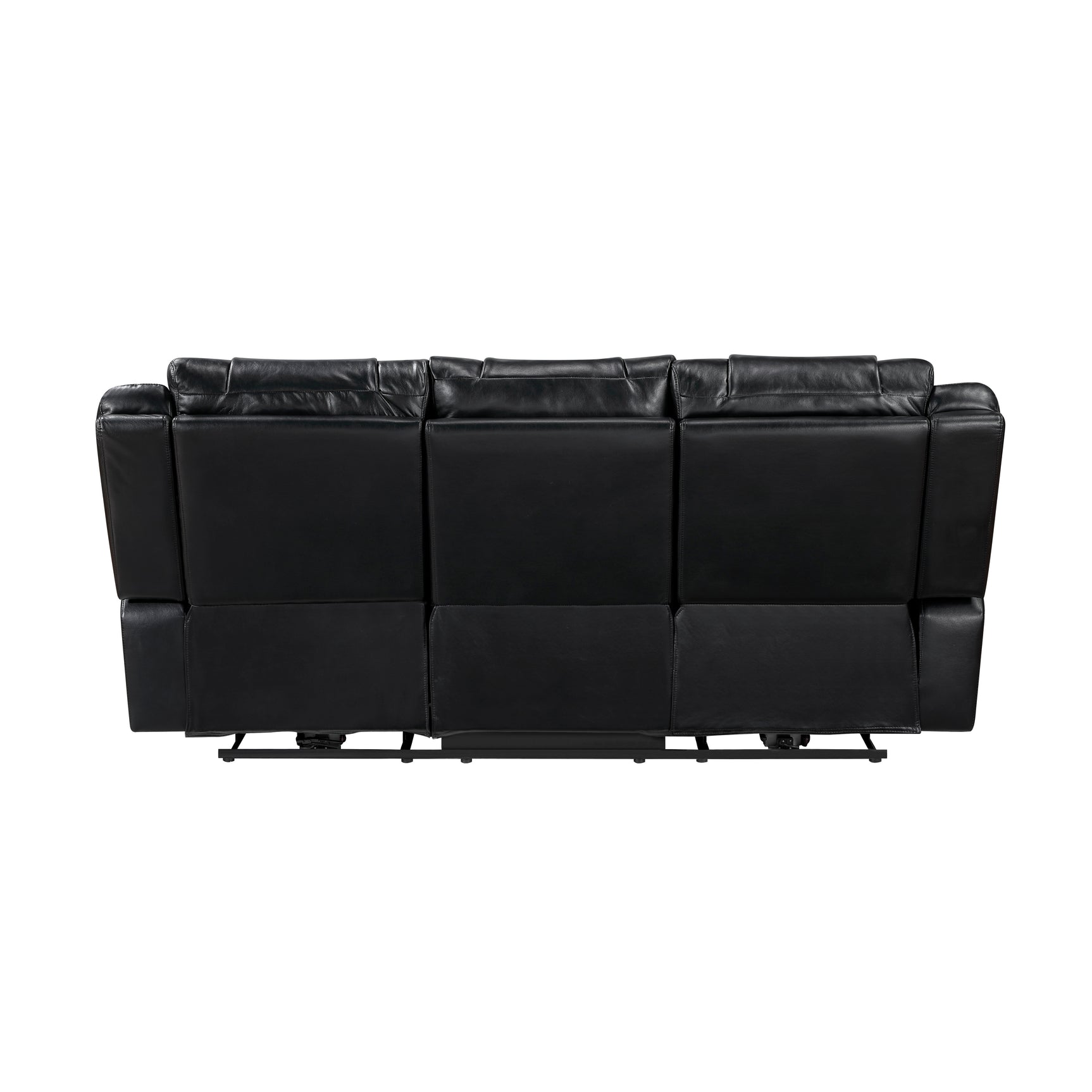 Huron Black Power Double Reclining Sofa - Ornate Home