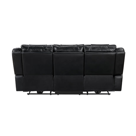Huron Black Power Double Reclining Sofa - Ornate Home