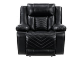 Huron Black Power Reclining Chair - Ornate Home