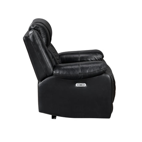 Huron Black Power Reclining Chair - Ornate Home
