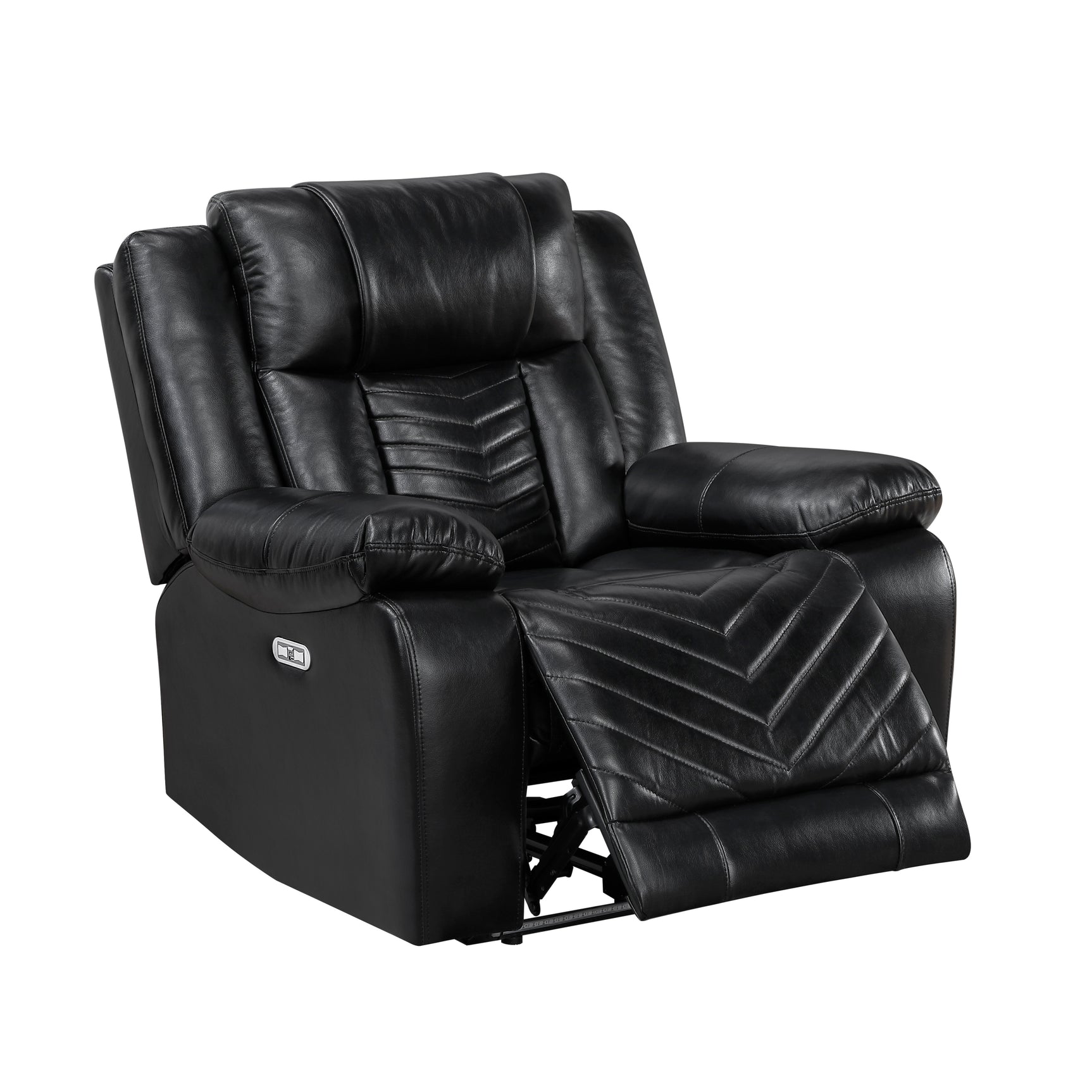 Huron Black Power Reclining Chair - Ornate Home