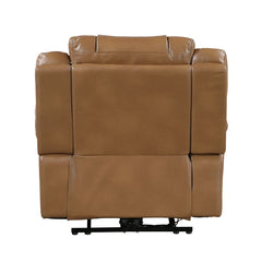 Huron Brown Power Reclining Chair With Led And Charging Ports - Ornate Home