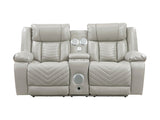 Huron Gray Power Double Reclining Loveseat - Ornate Home
