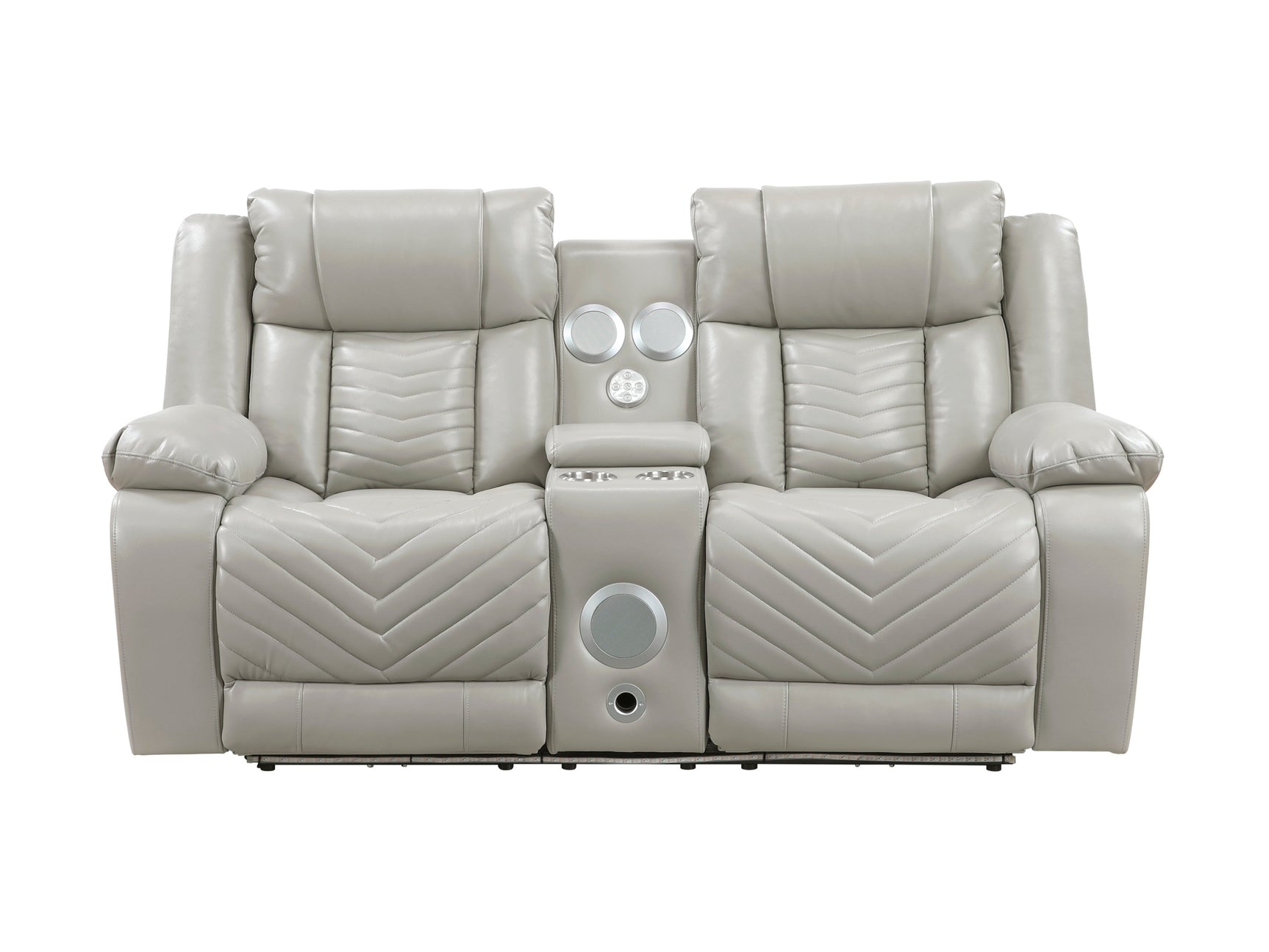 Huron Gray Power Double Reclining Loveseat - Ornate Home
