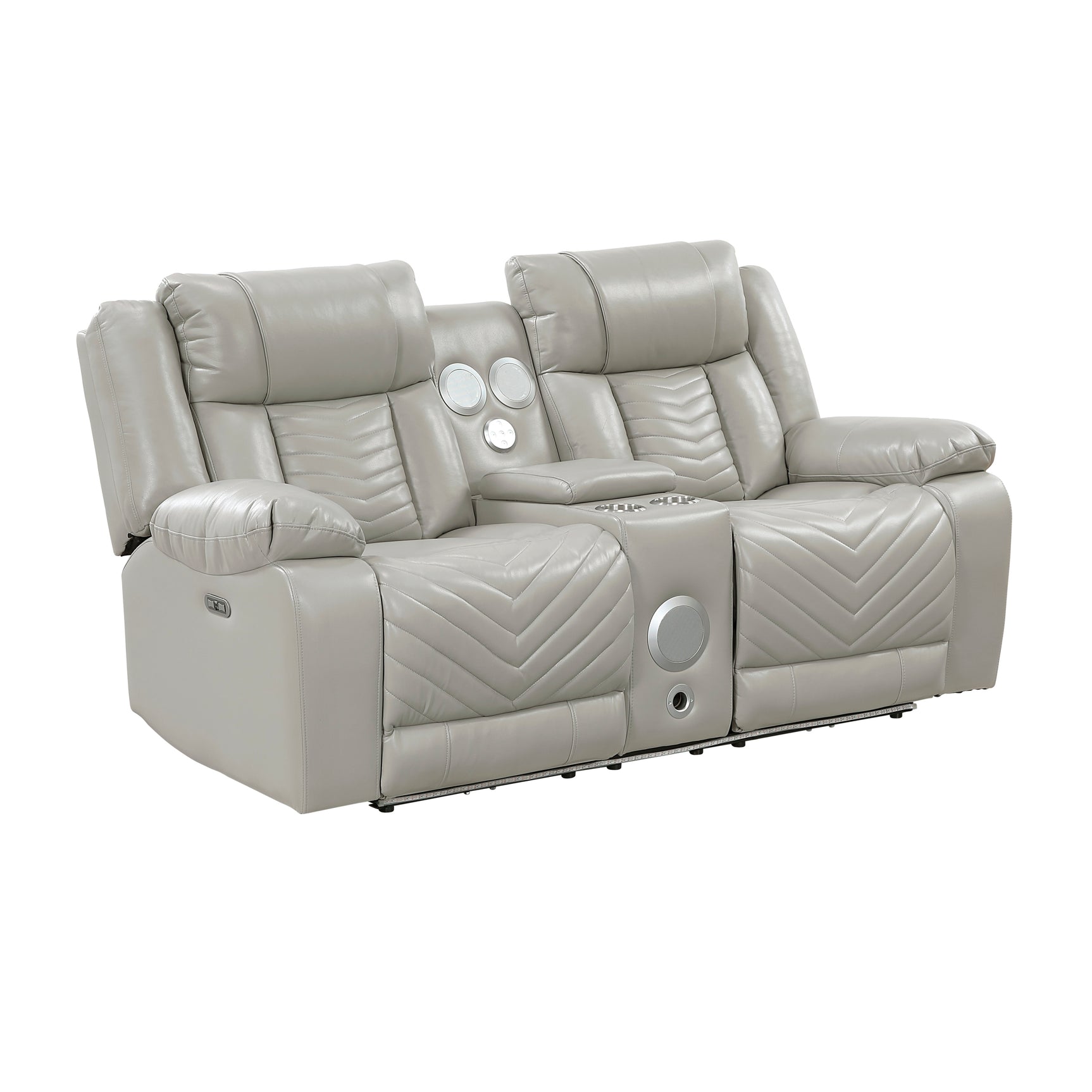 Huron Gray Power Double Reclining Loveseat - Ornate Home