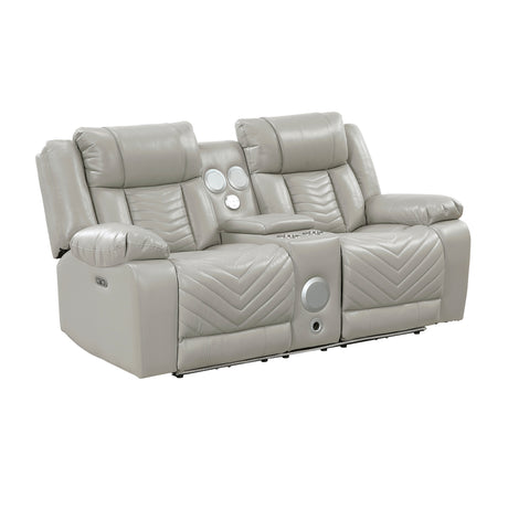 Huron Gray Power Double Reclining Loveseat - Ornate Home