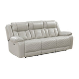 Huron Gray Power Double Reclining Sofa - Ornate Home