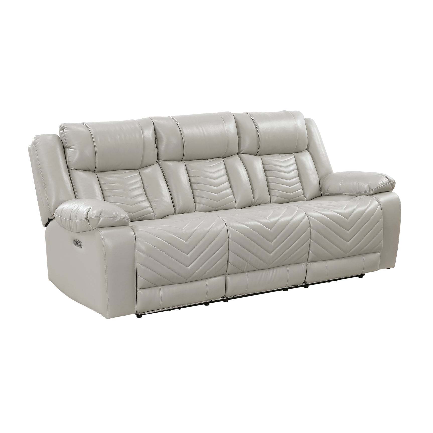 Huron Gray Power Double Reclining Sofa - Ornate Home