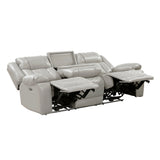 Huron Gray Power Double Reclining Sofa - Ornate Home