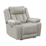 Huron Gray Power Reclining Chair - Ornate Home
