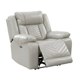 Huron Gray Power Reclining Chair - Ornate Home