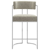 Huron Silver/Wheat Curved Back Fabric and Metal Counter Stool - Ornate Home