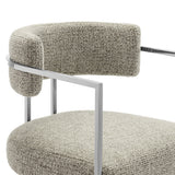 Huron Silver/Wheat Curved Back Fabric and Metal Counter Stool - Ornate Home