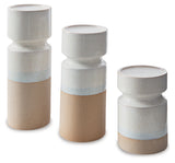 Hurston Ivory/Brown Candle Holder (Set of 3) (Online Special Price) - Ornate Home