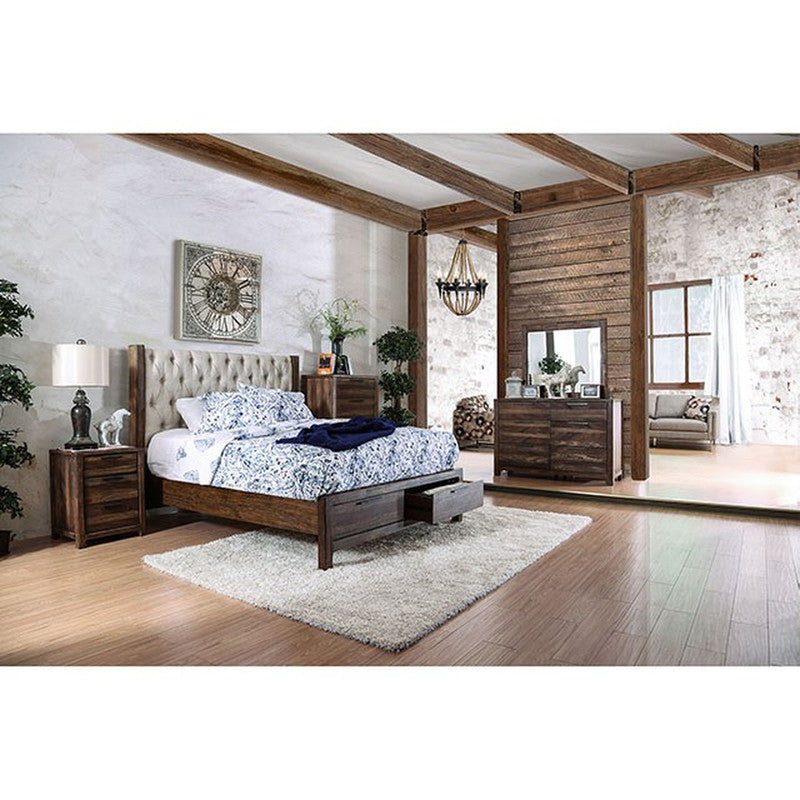 Hutchinson Rustic Natural Tone/Beige E.King Bed - Ornate Home