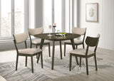 Huttwil Dark Walnut/Beige 5 Pc. Round Dining Table Set - Ornate Home