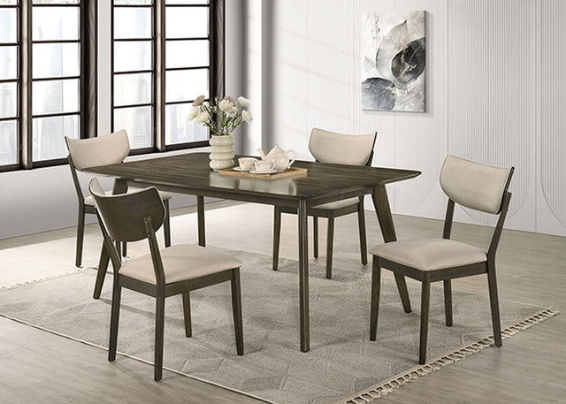 Huttwil Dark Walnut/Beige 5 Pc. Counter Height Table Set - Ornate Home
