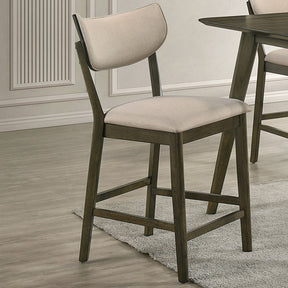 Huttwil Dark Walnut/Beige Counter Height Chair (Set of 2) - Ornate Home