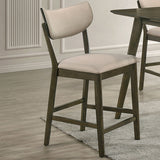 Huttwil Dark Walnut/Beige Counter Height Chair (Set of 2) - Ornate Home
