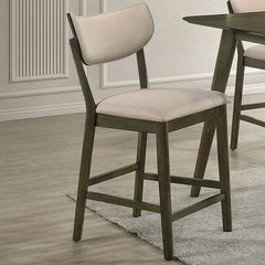 Huttwil Dark Walnut/Beige Counter Height Chair (Set of 2) - Ornate Home