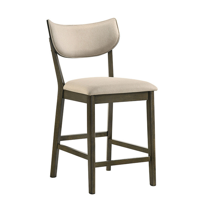 Huttwil Dark Walnut/Beige Counter Height Chair (Set of 2) - Ornate Home