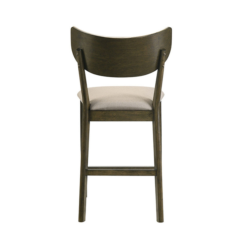Huttwil Dark Walnut/Beige Counter Height Chair (Set of 2) - Ornate Home