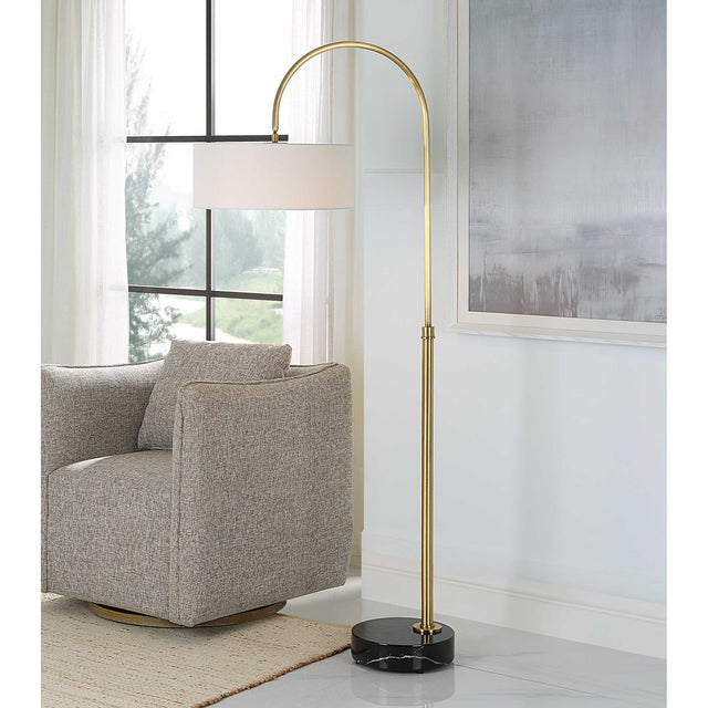 Huxford Brass Arch Floor Lamp - Ornate Home