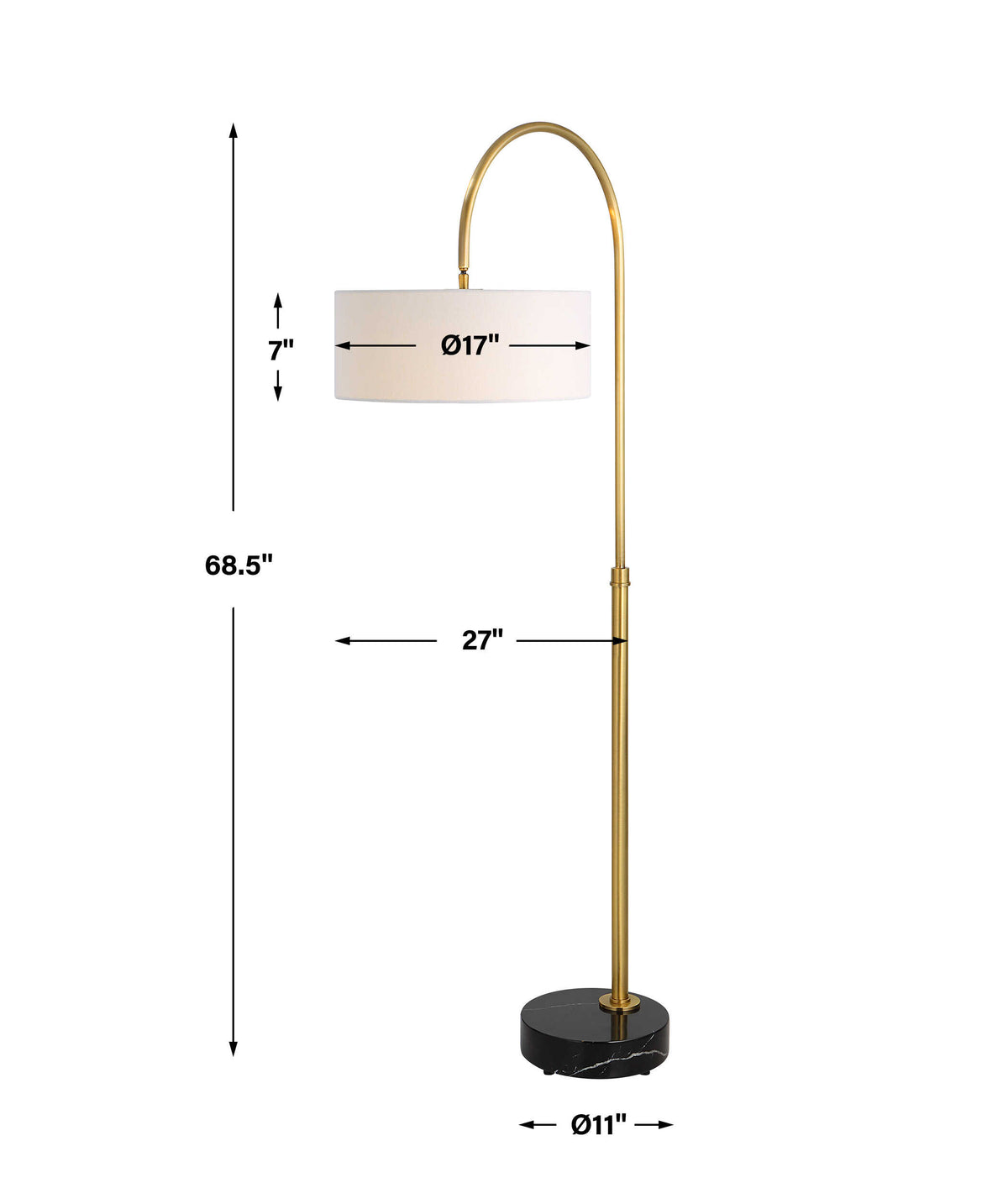 Huxford Brass Arch Floor Lamp - Ornate Home